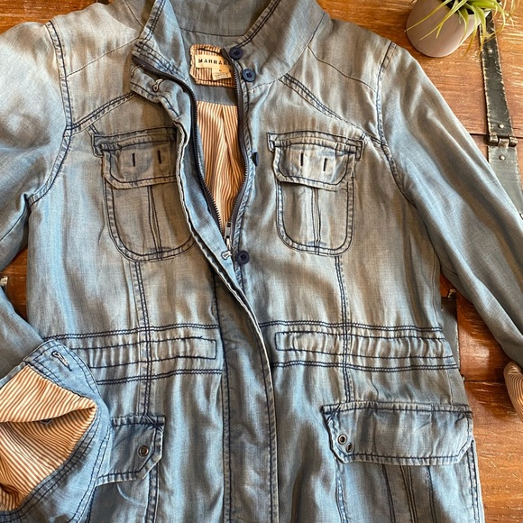 Chambray Jacket With Striped Lining by Marrakech - Picture 12 of 13